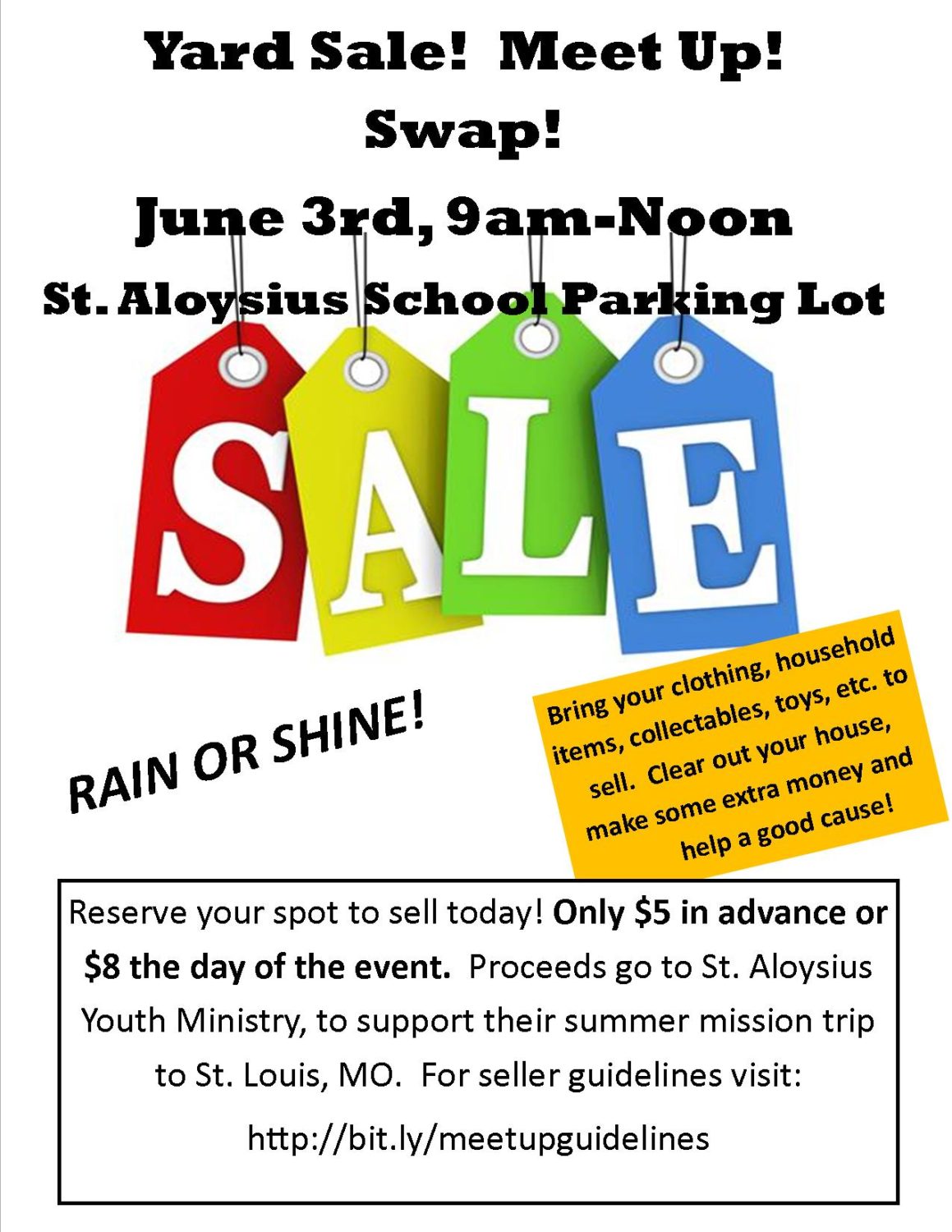 Parish Yard Sale – St. Aloysius Catholic Church